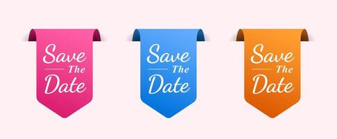 Save the Date Label Tag Bookmark vector