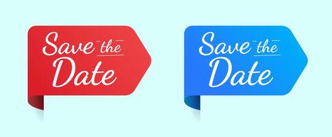 Save the Date Label Tag Bookmark Design vector