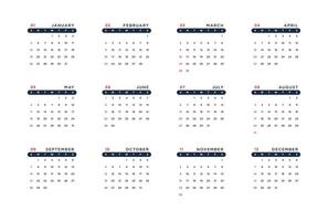 2025 Calendar Design minimalist modern vector