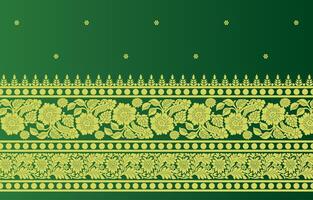 double floral border for sari design vector