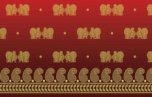 peacock pattern with the paisley border vector