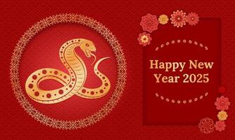 bright greeting card for chinese new year of the snake 2025, new year banner vector