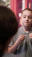 Troubled teen expressing anxiety and mental health issues during therapy session with psychologist, low confidence and internal frustration. Scared confused girl with personal troubles. Camera A. video