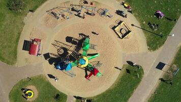 View from the height of the playground and vacationing people in Drozdy in Minsk.Belarus video