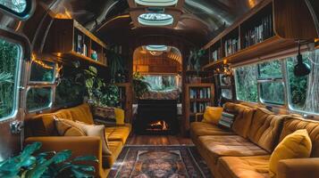 The inside of a vintage airstream photo