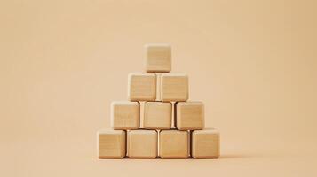 Wooden blocks stacked on top of each other photo