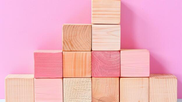 Wooden blocks stacked on top of each other photo