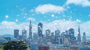 The city of san francisco is connected to the internet photo