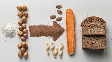 The ingredients of a loaf of bread photo