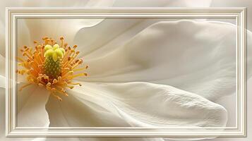 White flower in a white frame photo