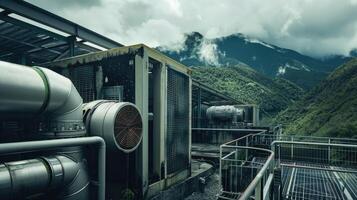 A large industrial plant with pipes and pipes photo