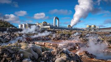 The geothermal power plant in iceland photo