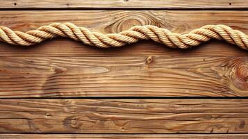 A rope on a wooden background photo