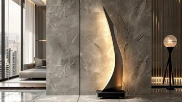 Modern floor lamp in a modern living room photo