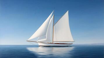 A painting of a sailboat on the ocean photo