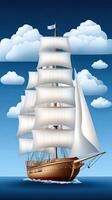 illustration of a sailing ship in the ocean photo