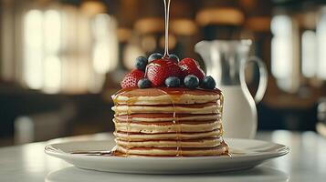 A stack of pancakes photo