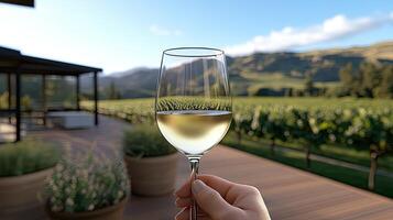 A person holding a glass of wine photo