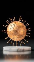 A golden object with pins on it photo