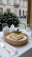 A white table cloth photo