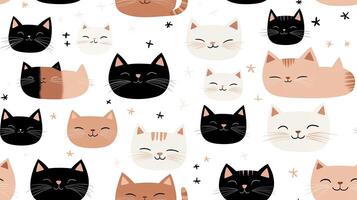 A pattern with cats and stars on it photo