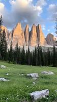 The dolomites in the sunset photo