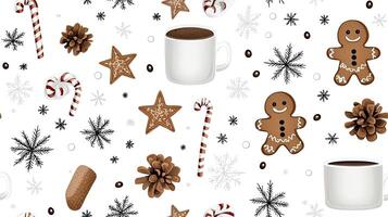 Christmas cookies and coffee on a white background photo