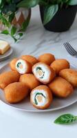 A plate with fried egg and spinach on it photo
