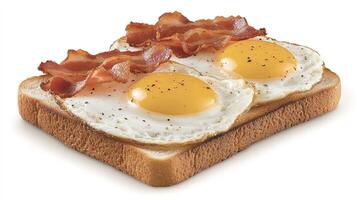 Bacon and eggs on toast photo
