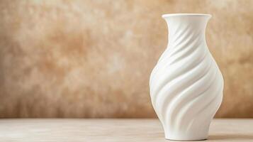 A white vase with a wavy design photo