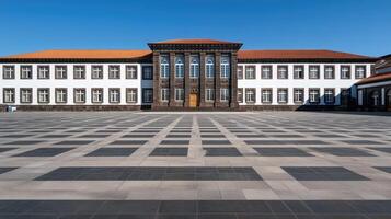 A large building with many windows photo
