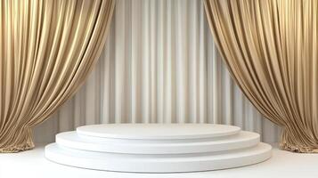 Stage with podium and curtains photo