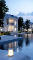 Luxury villas in the middle of the night photo