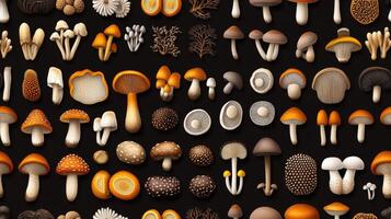 A collection of different types of mushrooms photo