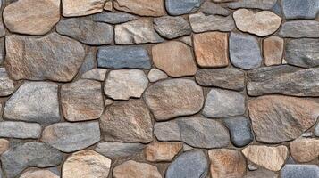 A stone wall with many different colors and sizes photo