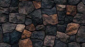 A stone wall with many different colors photo