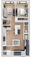 A floor plan of a two bedroom apartment photo