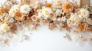 A bouquet of flowers on a white background photo