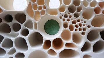 A close up of a bunch of white and green objects photo