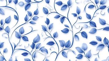 un azul y blanco floral modelo foto
