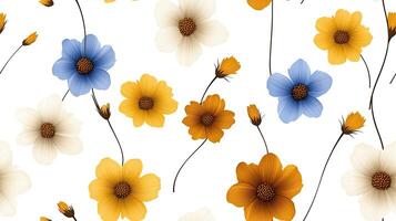 Flowers seamless pattern photo