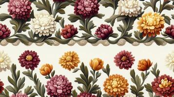 A set of decorative flowers on a white background photo
