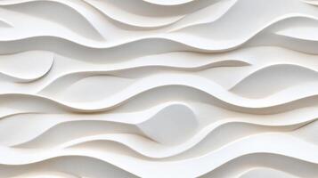 3d rendering of a white wall with waves photo
