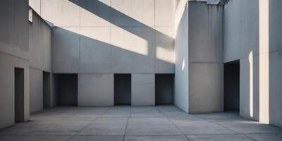 Brutalist Courtyard with Soft Diffused Shadows photo