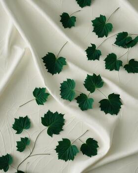 verde hojas en tela resumen antecedentes foto