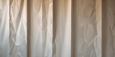 Textured crumpled paper background in soft light. photo