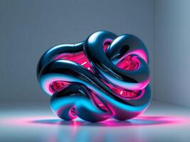 A 3d rendering of a blue and pink object photo