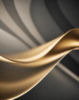 Blurred golden liquid wave on black abstract background with depth of field. photo