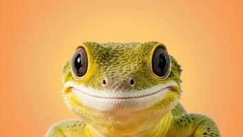 A close up of a lizard with a big smile photo
