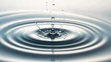 Water Droplet Splashing and Creating Ripples on the Surface photo